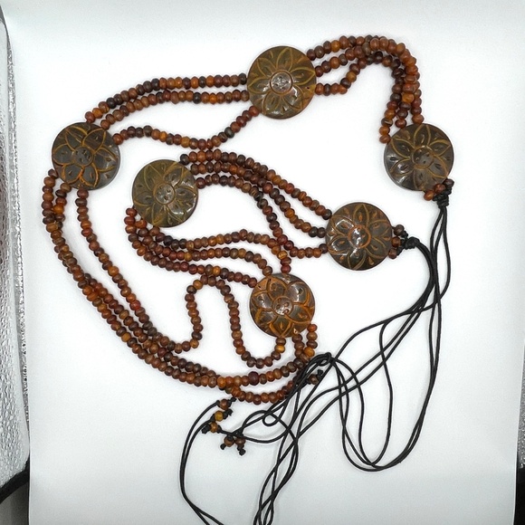 Bohemian Multi Strand Beaded Belt 53" - Picture 10 of 12